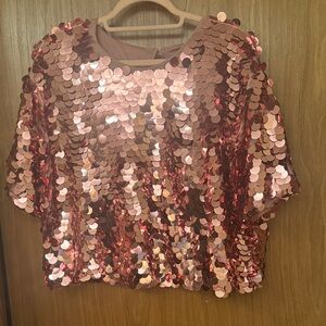 A New Day Rose Gold Sequin Blouse